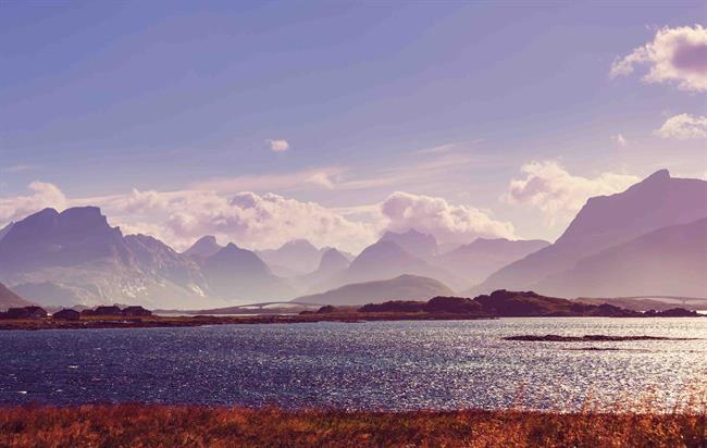 Mountainous Landscape on Lofoten Island